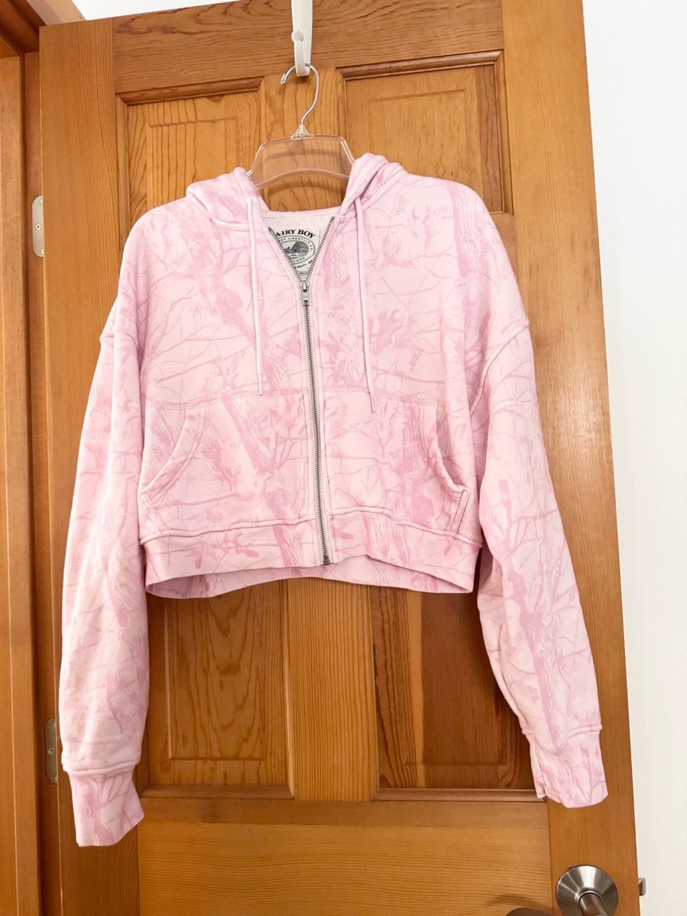Dairy Boy Rare, Sold-out, Bubblegum Pink Camo Cropped Zip Up Hoodie Medium NWOT